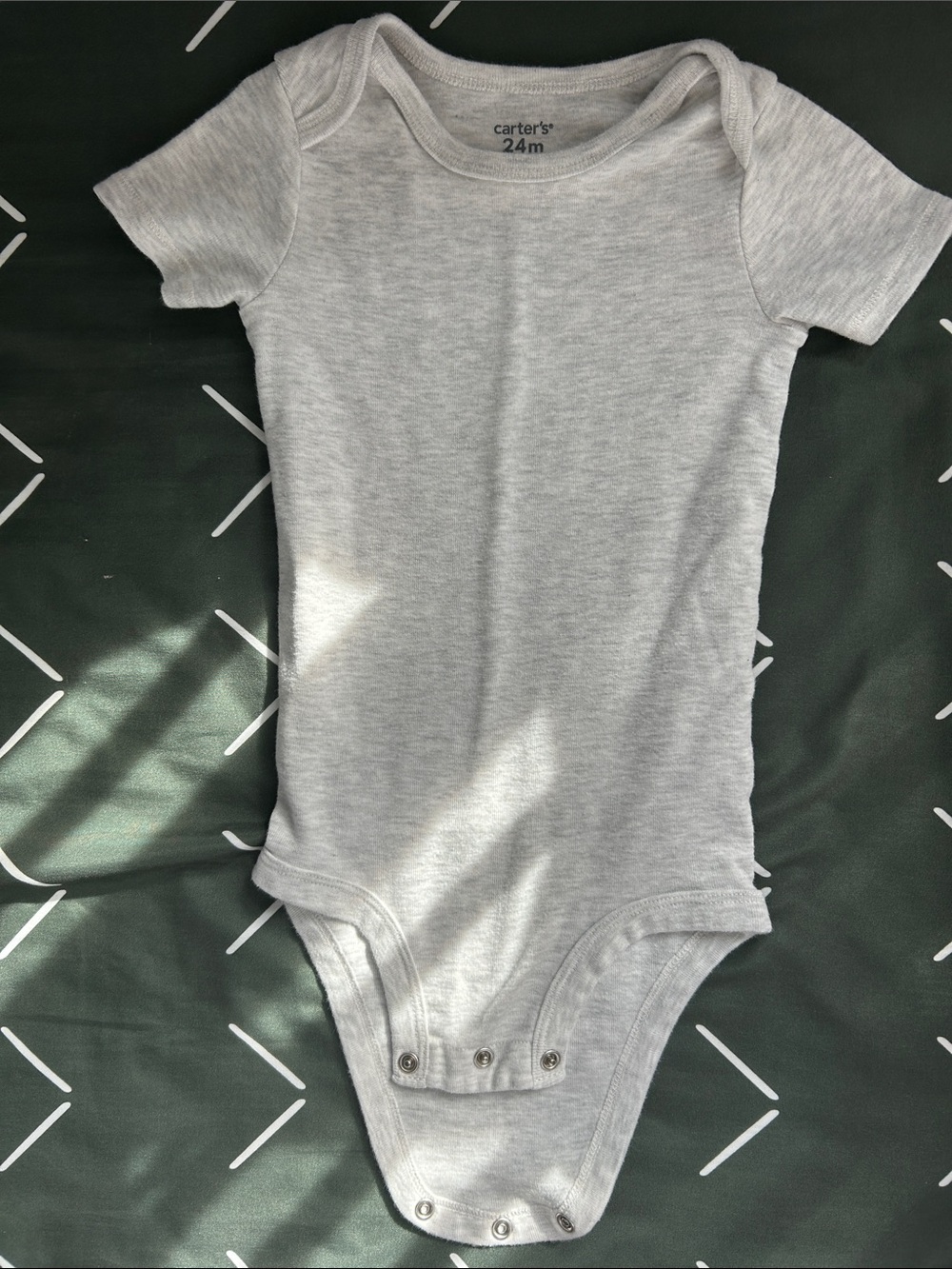 Carter's Light Gray Short-Sleeve Baby One-Piece Bodysuit